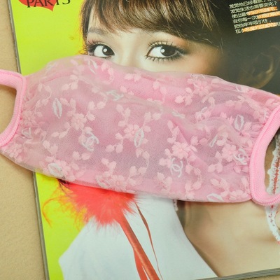 春夏新款女式口罩透气梅花刺绣百搭时尚防晒防尘口罩j-735