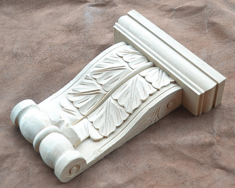 东阳木雕欧式风格实木牛角梁托柱头角花实木装修木质工艺品