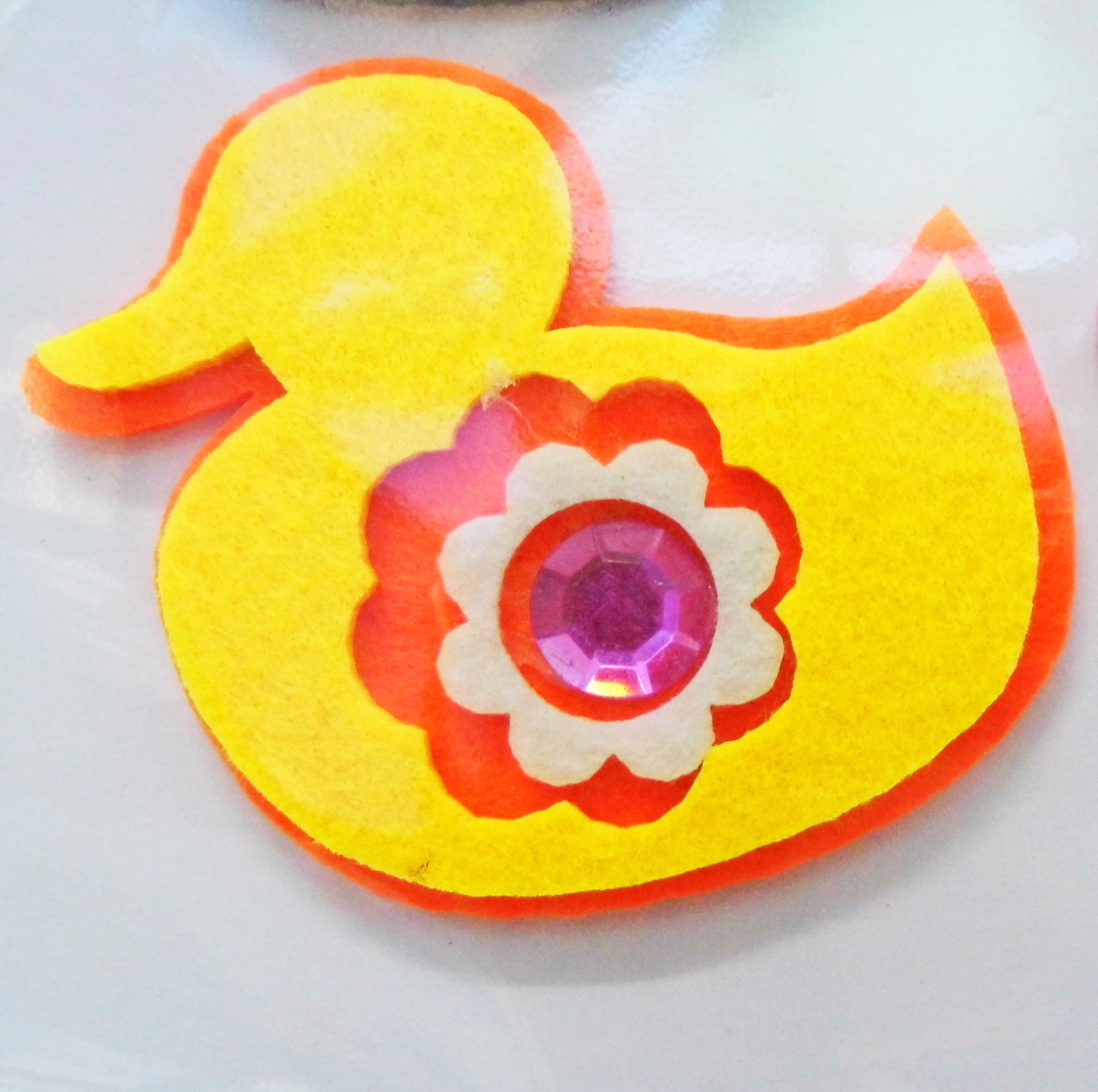 黄色小鸭子装饰品贴饰立体无纺布工艺品鸭子