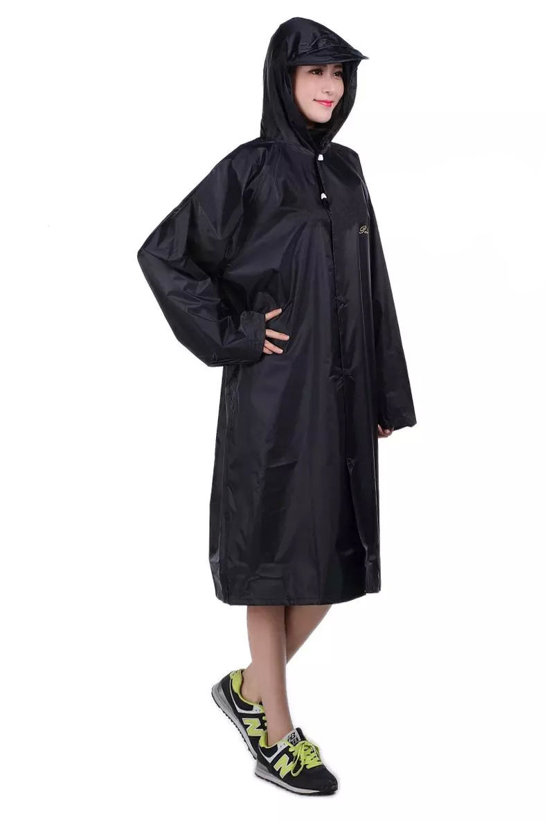 正品天堂雨衣尼龙绸风衣 男女成人连体雨衣有袖雨披带荧光条 nf-2