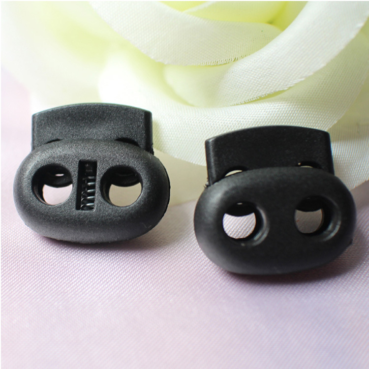 羽绒服辅料批发/厂家直销塑料黑色猪鼻子弹簧扣 帽绳卡扣腰带钮扣