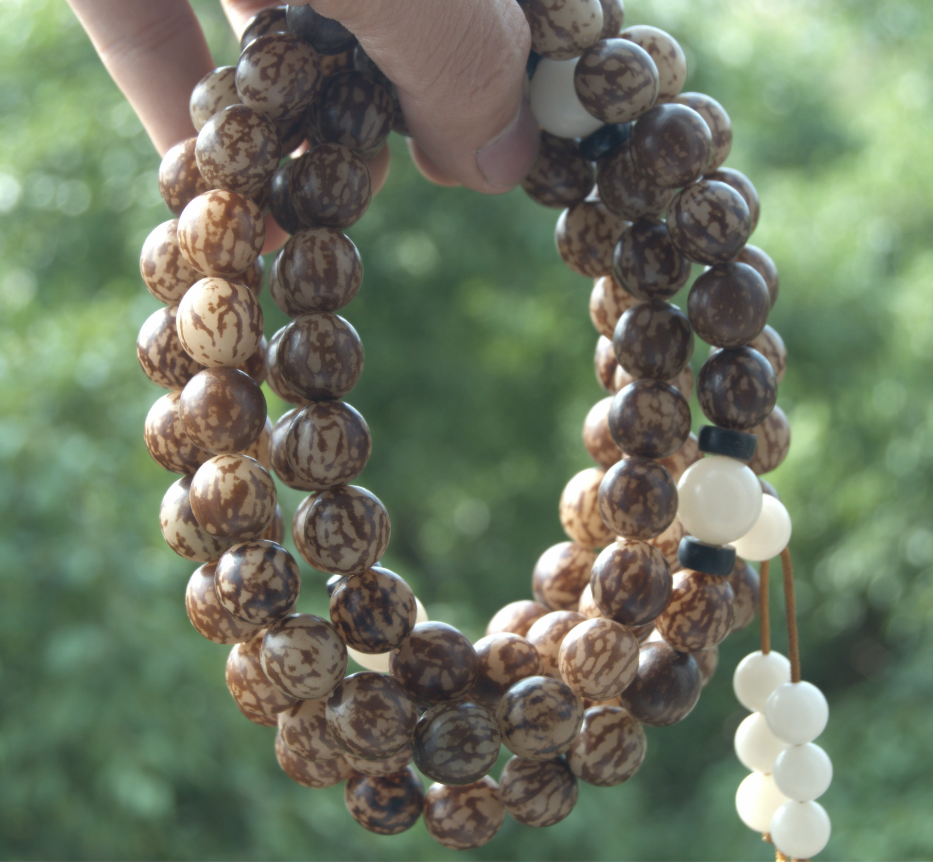 天然花菩提根散珠斤 白玉菩提根原料 文玩菩提子虎斑佛珠厂家批发