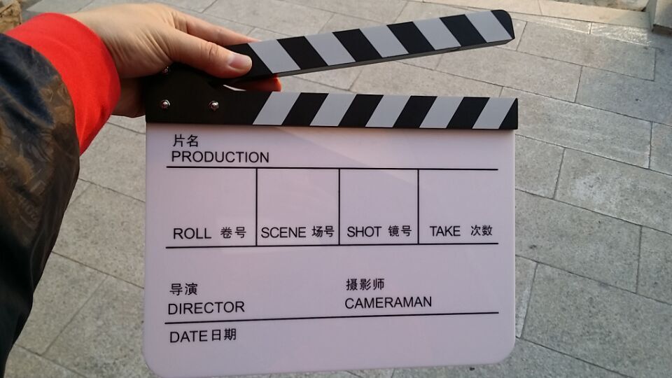 亚克力电影拍板 场记板 打板 拍板黑白条绦 中英文包邮 yx-中4h