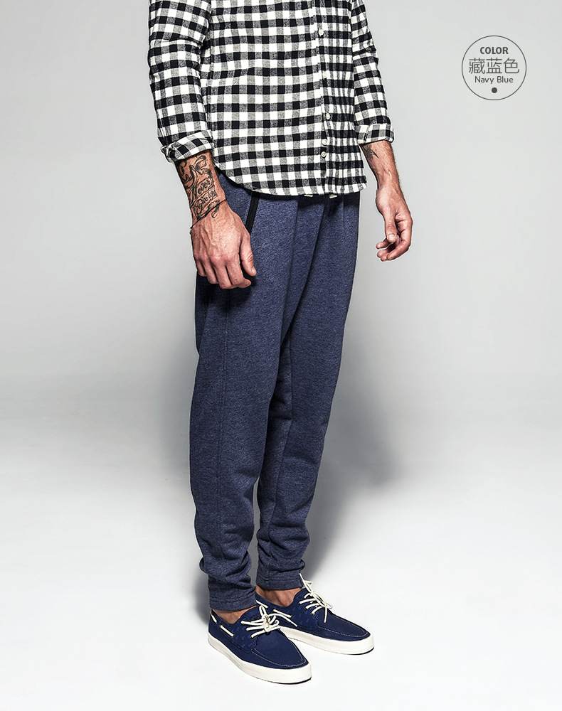 2016秋季新款 高端定制系绳休闲裤 男