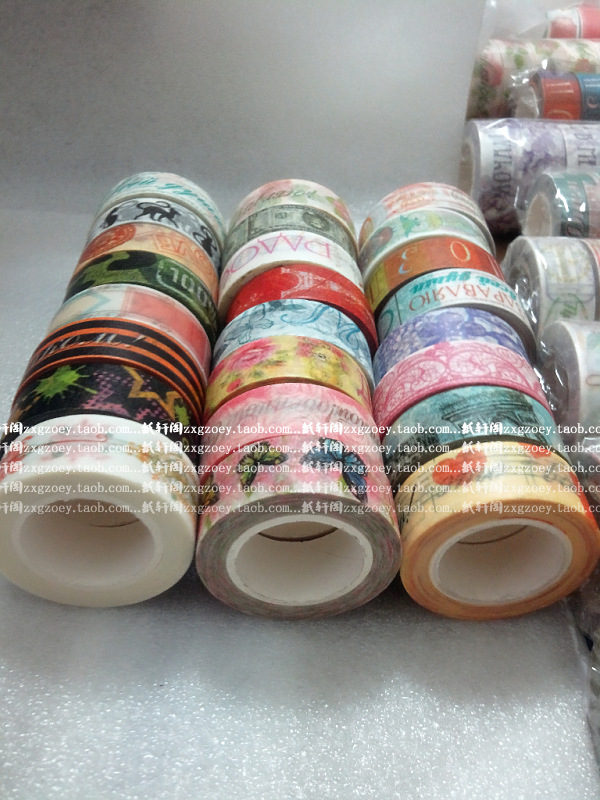 个性图案和纸胶带 手帐胶带纸 diy相册装饰俄语复古胶带