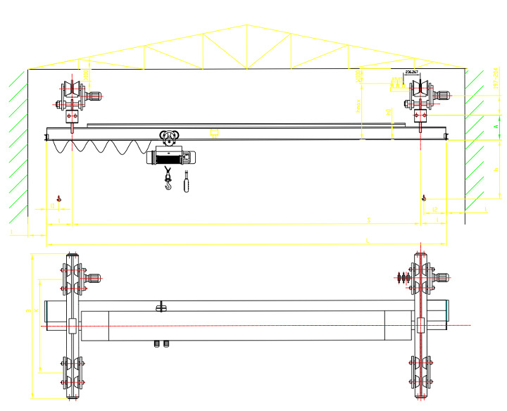 工厂直销10吨欧式悬挂单梁起重机电动悬挂单梁行车天车