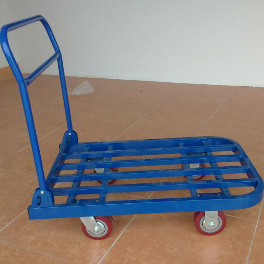 单层平板手推车 物流推车双层 塑料拖车