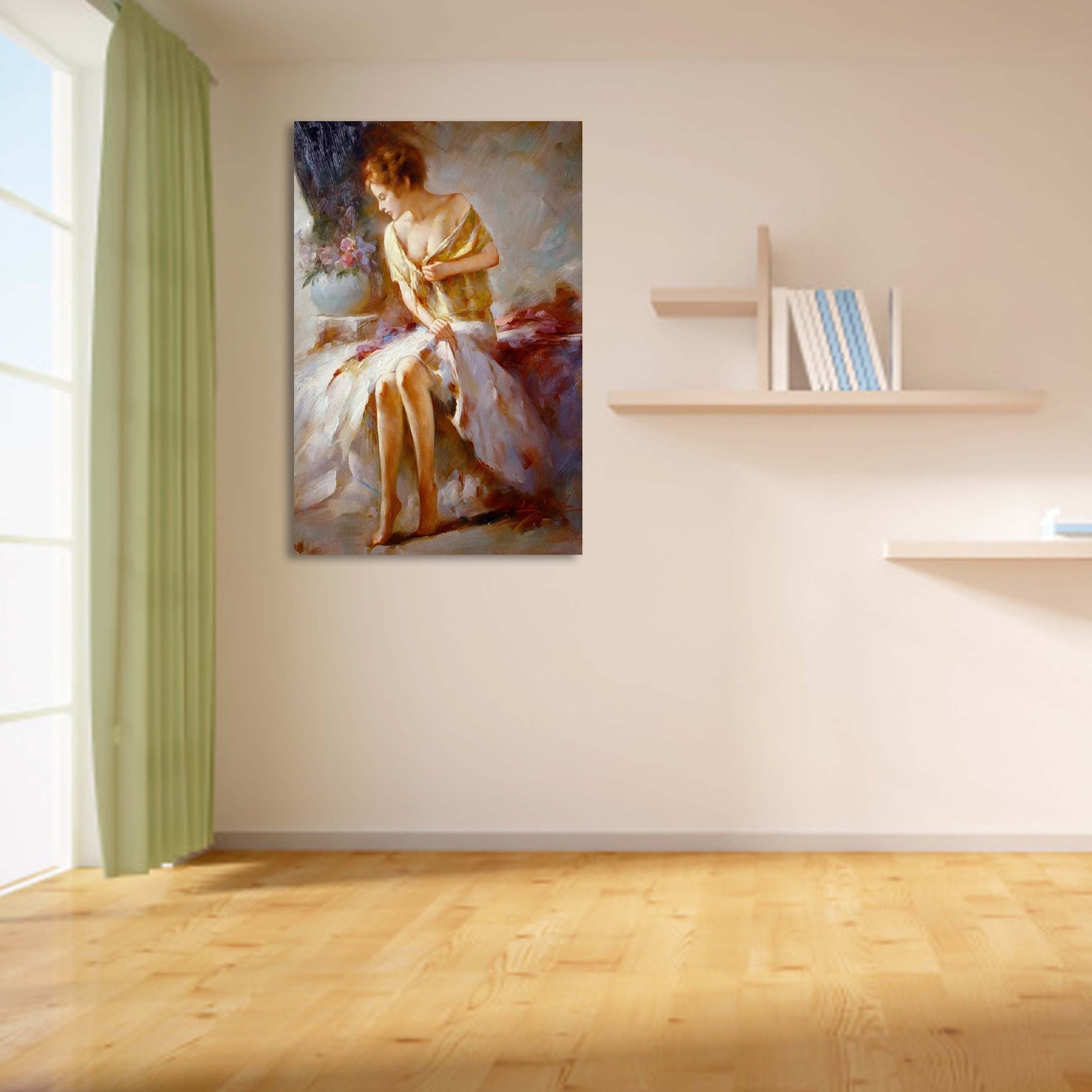 油画欧式现代装饰画卧室挂画酒店壁画走廊印象人物画