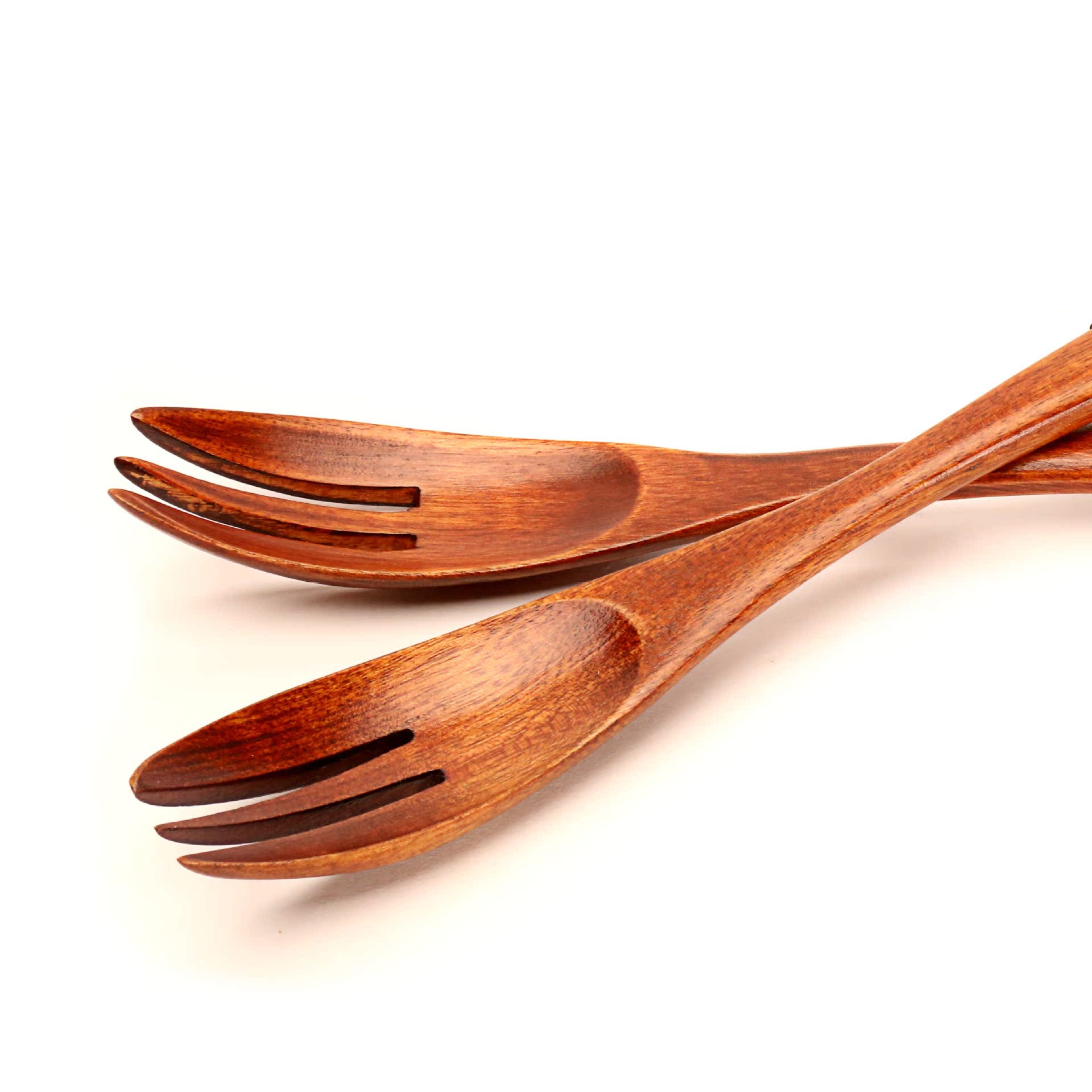 小木仙 日式高档精致长柄木质缠线木叉 原