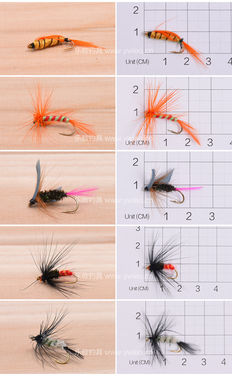 27482 【盒装飞蝇鱼钩10pcs】彷蝶飞钓鱼钩 单钩三锚钩渔具批发