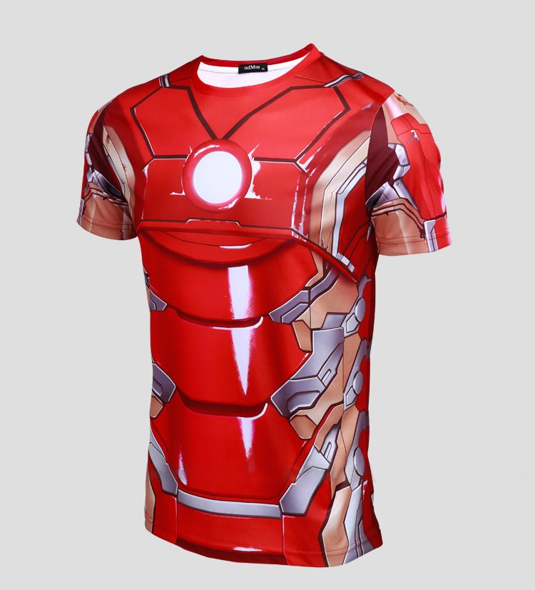 马克43钢铁侠t恤复仇者联盟2t恤衣服钢铁侠修身短袖t恤男士