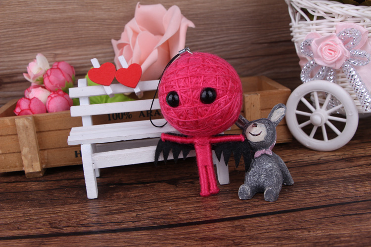 热卖创意泰国巫毒娃娃毛线木偶钥匙扣包包挂饰挂件小玩具厂家直销