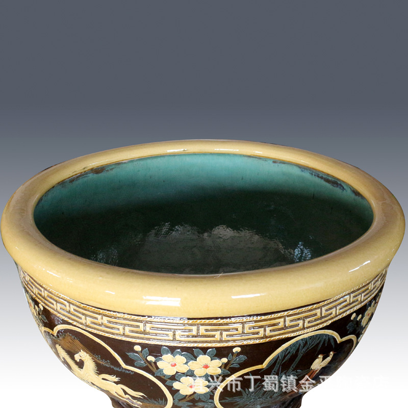 厂家直销 酒瓶批发 供应 宜兴陶瓷酒瓶 钧釉堆花大缸 风水缸