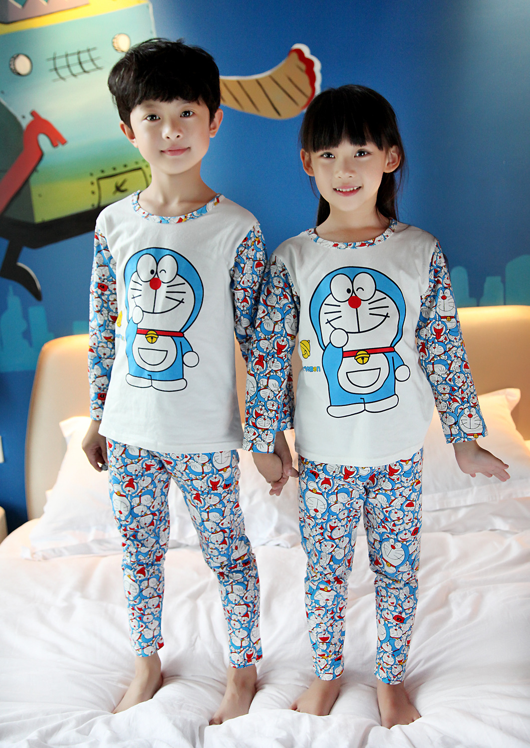卡通儿童睡衣可爱春秋 纯棉长袖睡衣bb家居服长裤保暖冬季套装