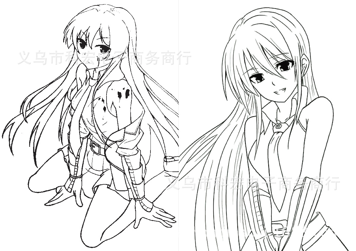 动漫 斩赤红之瞳手绘稿 临摹册 线稿本手