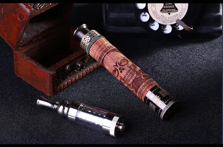 送礼佳品 木质木头骷髅鬼头e fire电子烟e fire可调压纯手工雕刻