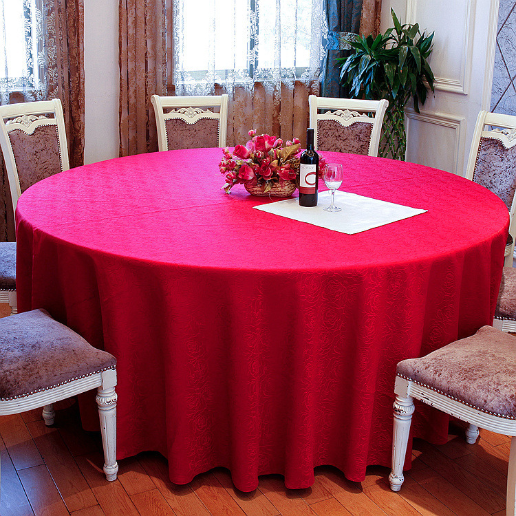红色高档提花婚宴喜庆桌布 酒店餐巾