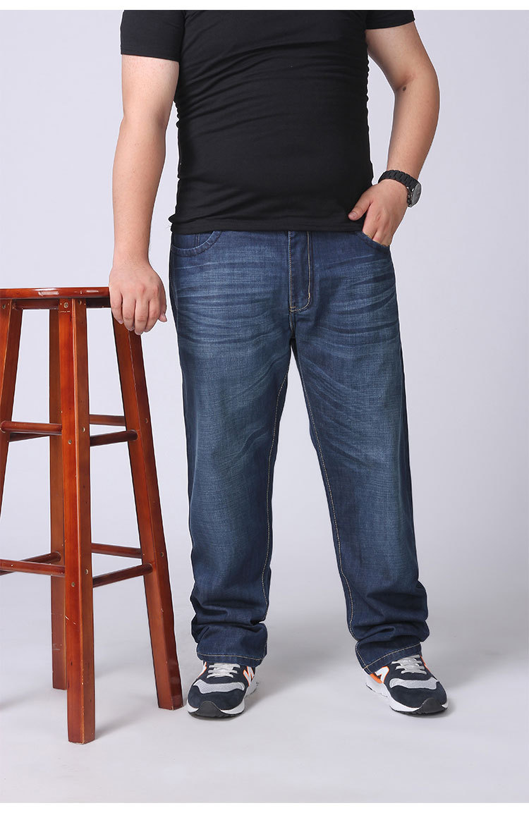 男士牛仔裤肥佬休闲男装大码牛仔裤宽松型肥佬牛仔裤男