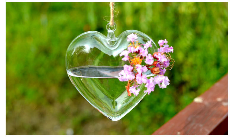玻璃悬挂花瓶 爱心花瓶 水培装饰器皿 家居饰品玻璃工艺礼品