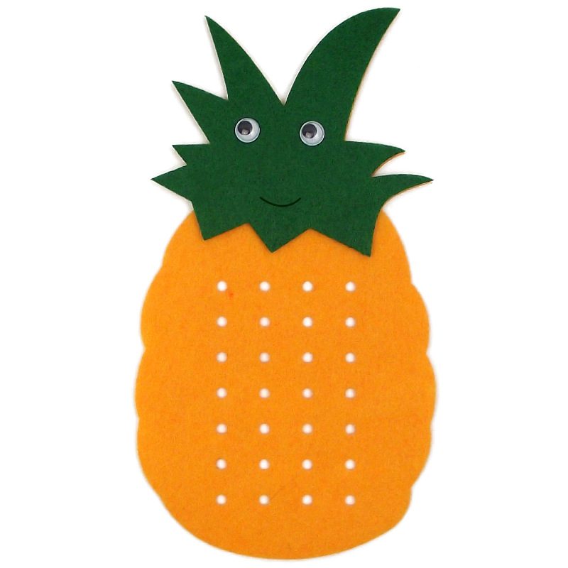 无纺布儿童益智手工 diy创意手工玩具 毛毡布材料包 菠萝系鞋带