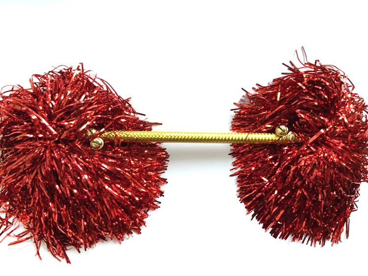 双头啦啦操花球 彩球花棍用品 幼儿舞蹈道具花棒 一件代发 淘