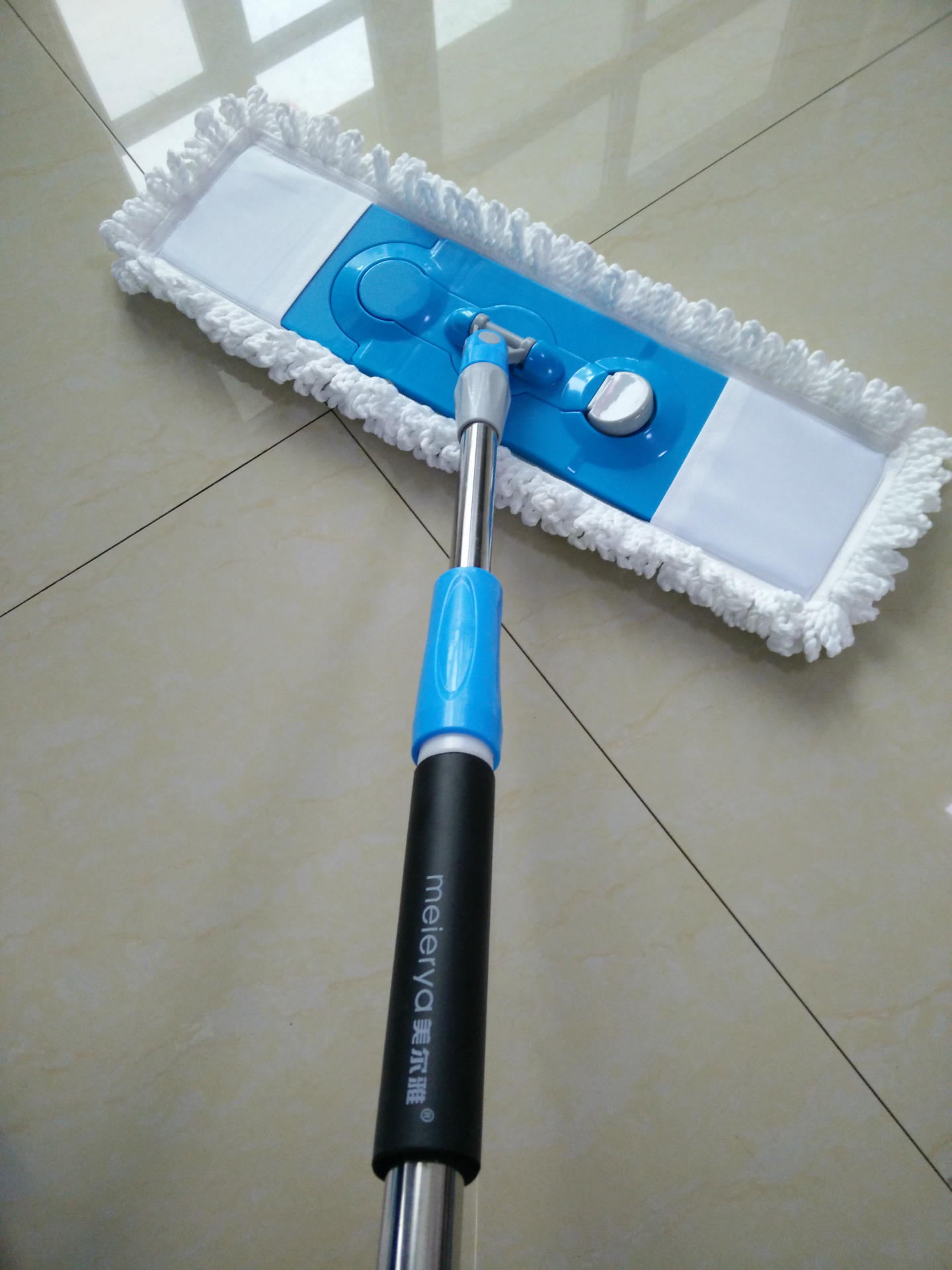 美尔雅高质量礼品60公分加长伸缩平板拖把,尘推地板拖把