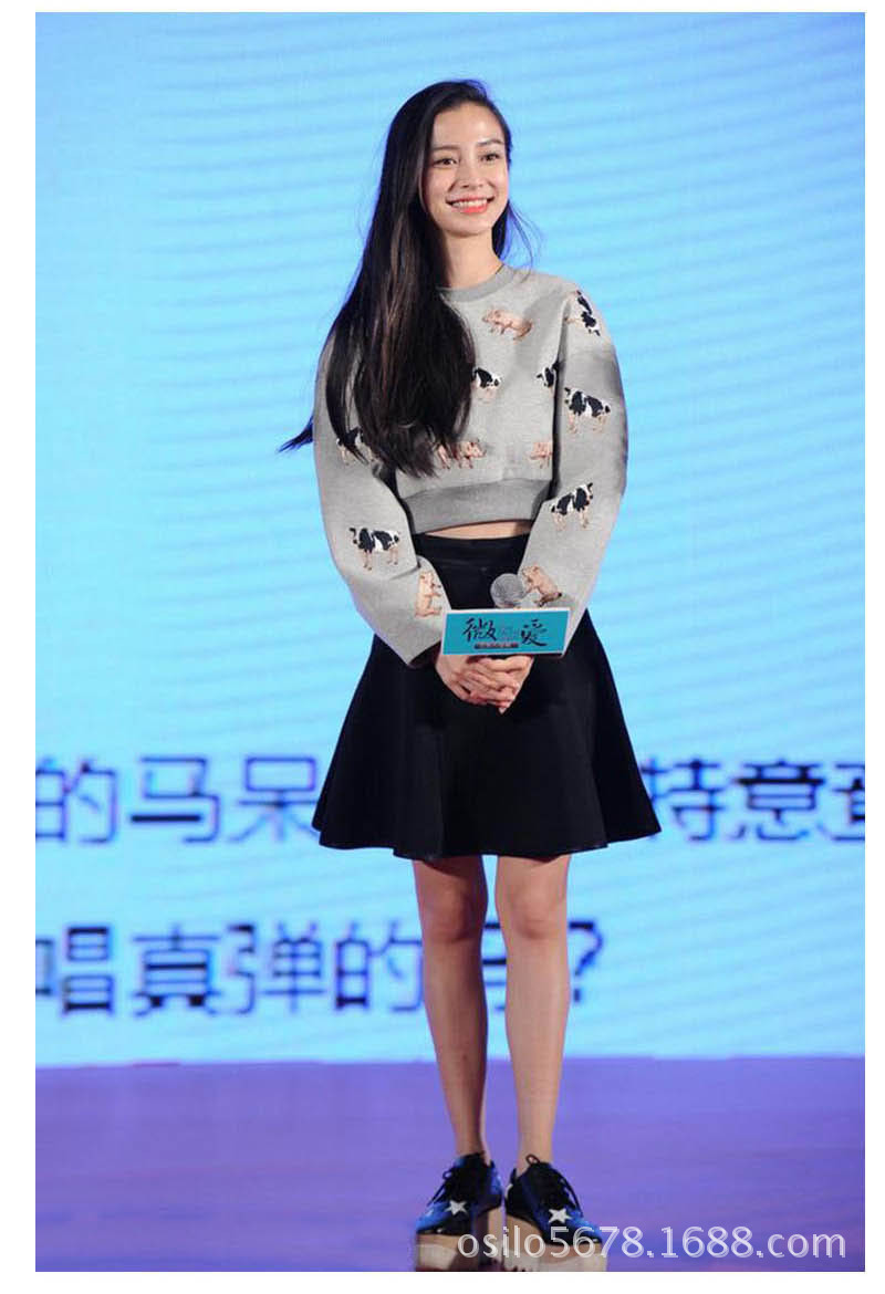欧美15春款baby明星同款女鞋星星真皮松糕厚底坡跟鞋33小码女单鞋