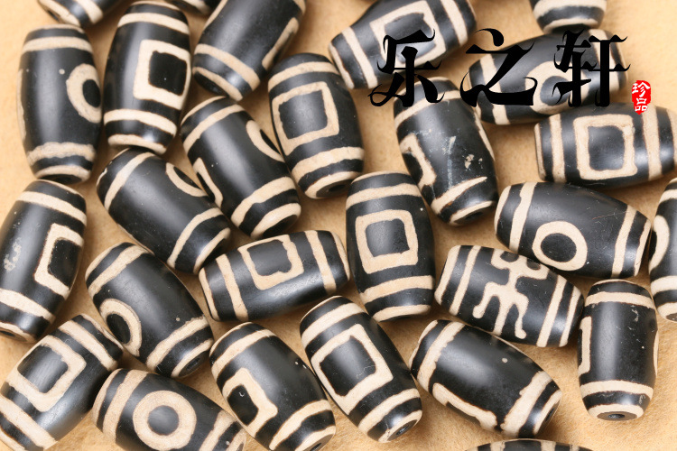 天然玛瑙黑天地纹大桶珠散珠 勒子顶珠腰珠星月菩提藏式佛珠批发