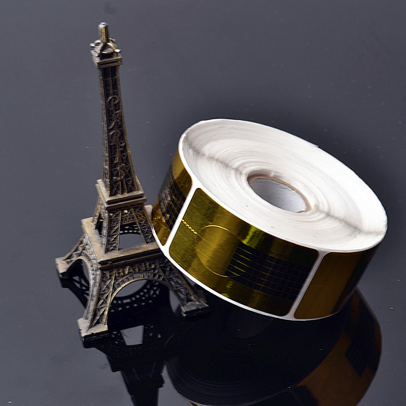 美甲纸托 金色方形指托 光疗甲必备 500贴片 美甲工具批发