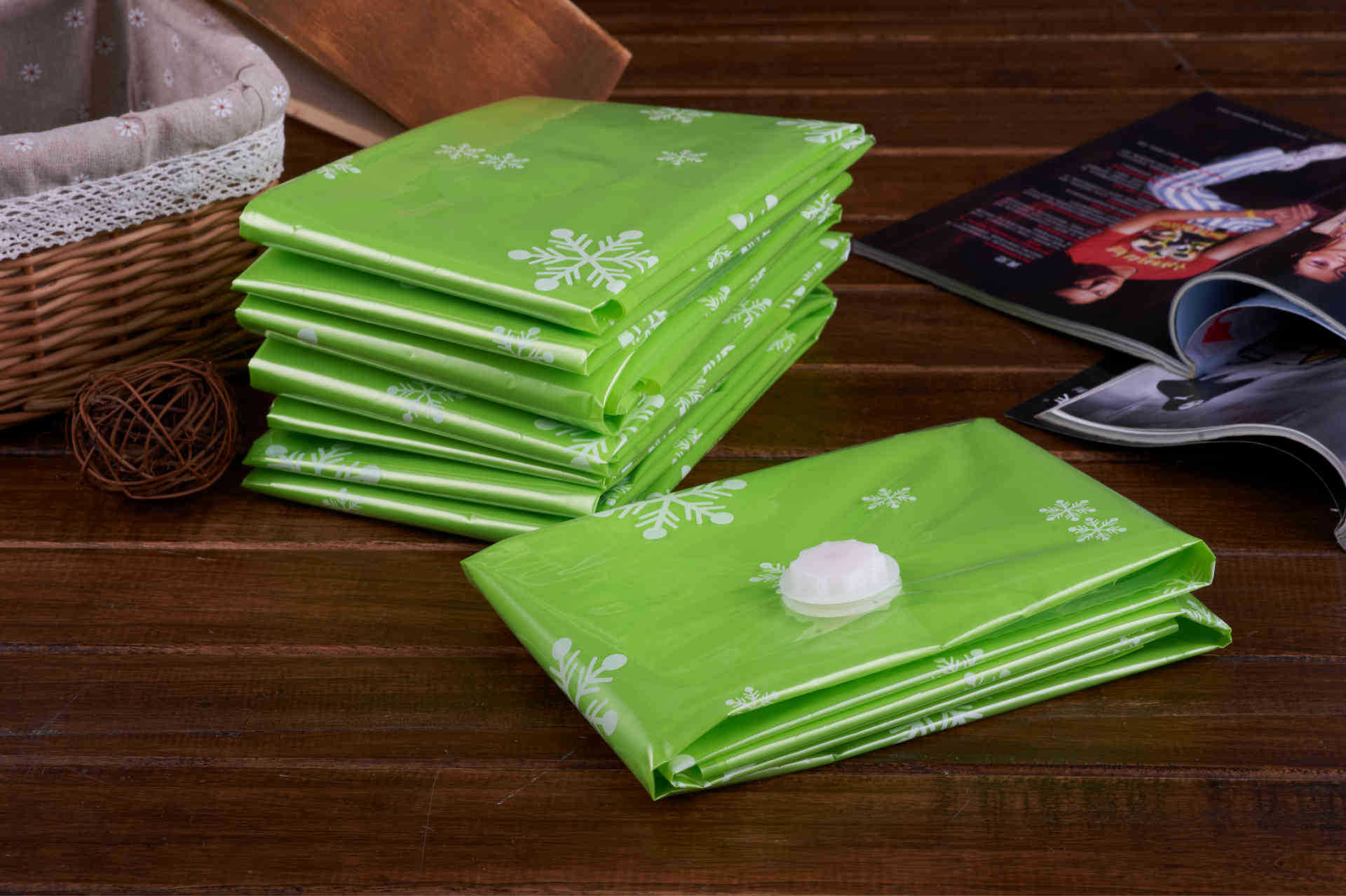 批发代理舜佳真空压缩袋棉被真空袋3大2中3小2手卷带抽气泵收纳袋