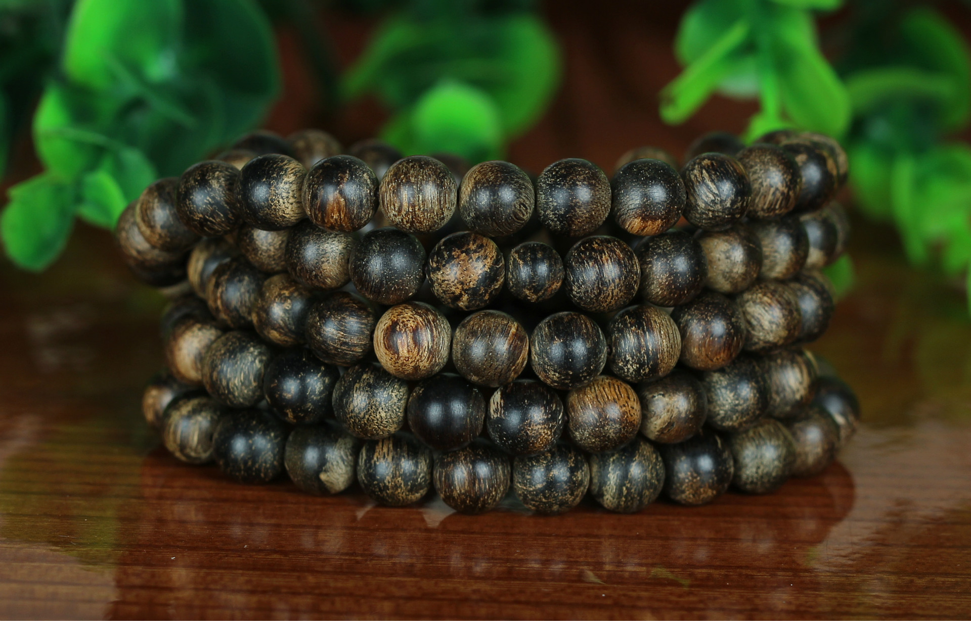 一线产区达拉干沉水沉香念珠8mm108颗重量3732克