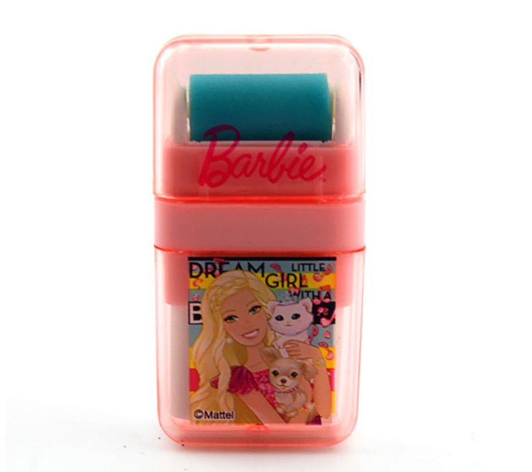 新代出品新款新发学生用芭比大滚轮擦橡皮擦环保材质不含8p