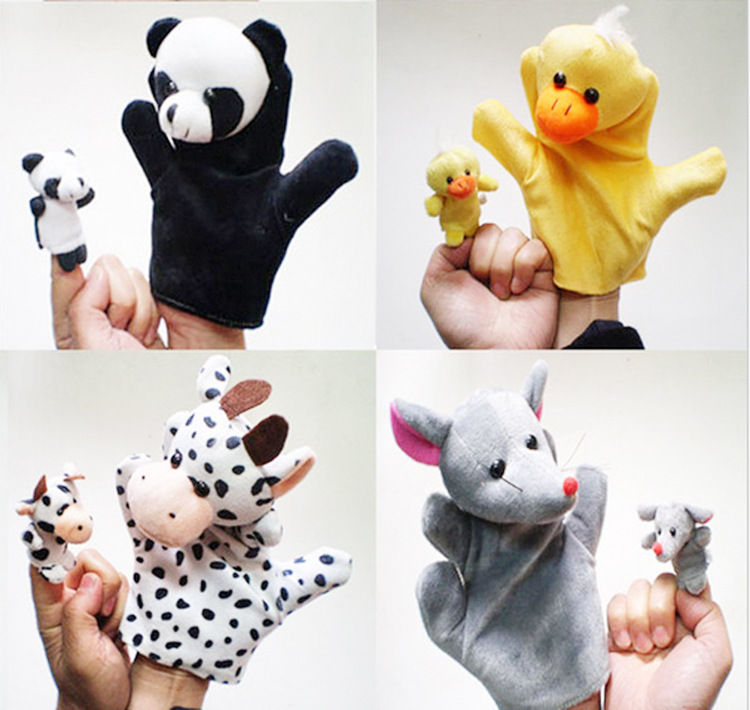 动物手指偶 给宝宝讲故事 动物大手掌偶 儿童毛绒玩具布娃娃公仔