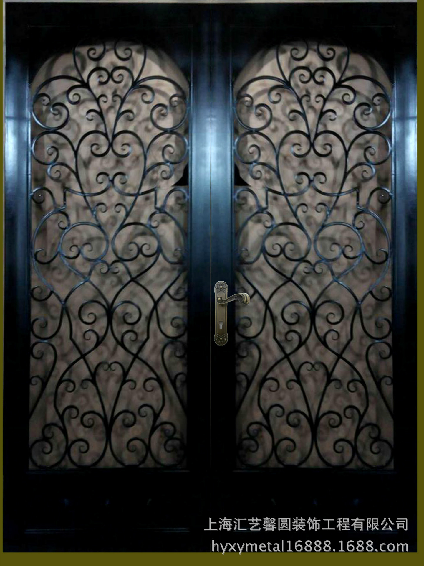 设计定制钢化玻璃门 商铺玻璃门黑钢门 金属仿古铁门 老式玻璃门