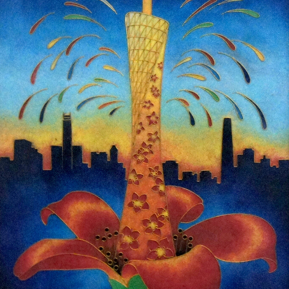 品粤广州珐琅景泰蓝工艺画广州特色红遍羊城高档家居饰品礼品