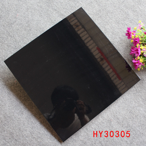 300&times;300mm纯黑色亮光釉面瓷砖 超黑内墙墙面砖 瓷片 墙砖 瓷砖