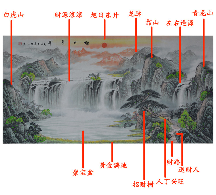 陈一川国画作品客厅挂画山水画聚宝盆风水画纯手工原稿真迹
