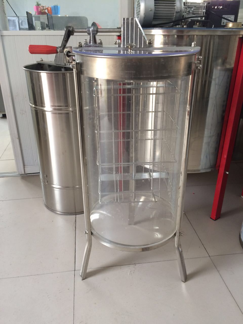 摇蜜机 蜂旺出口型2框两框二框手动透明玻璃摇蜜机 蜂蜜分离机
