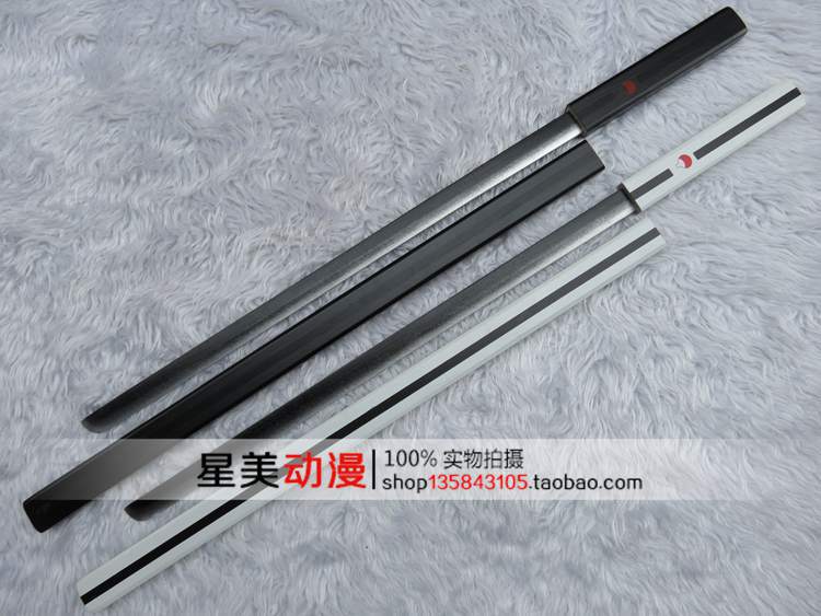 cos道具 动漫周边表演系列火影忍者黑白佐助刀草稚剑草雉剑木刃制