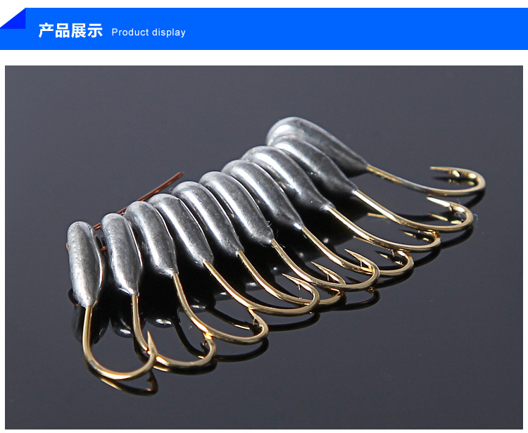 长柄金色丸世朝天钩带倒刺朝天钩穿心钩钓鱼渔具批发