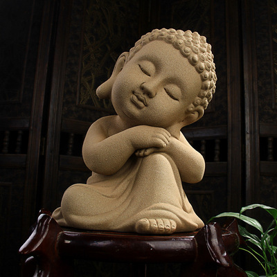 静思大日如来紫砂创意家居工艺品摆设佛祖佛像风水镇宅摆件批发