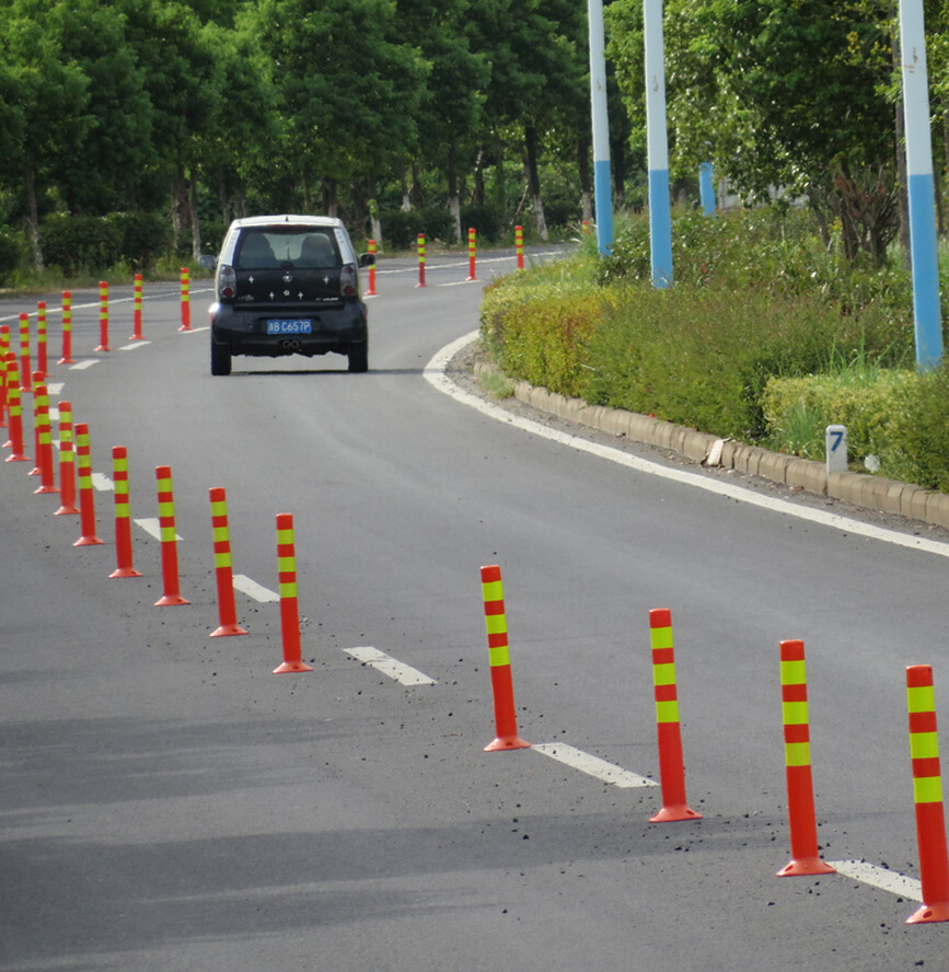 [品牌产家]统领塑料警示柱 道口标 路桩隔离柱75cm交通设施防撞柱