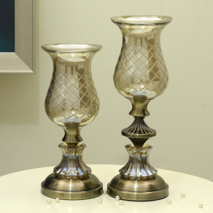 巴洛克高档家居玻璃工艺装饰品摆设 美式新古典花器摆件