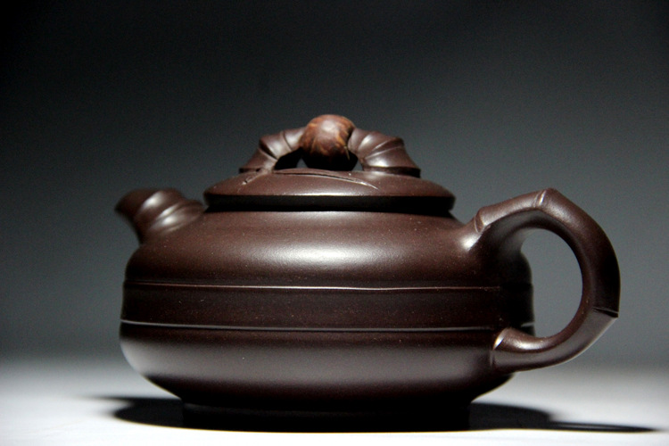h538竹鼓壶正品宜兴名家紫砂壶全手工茶