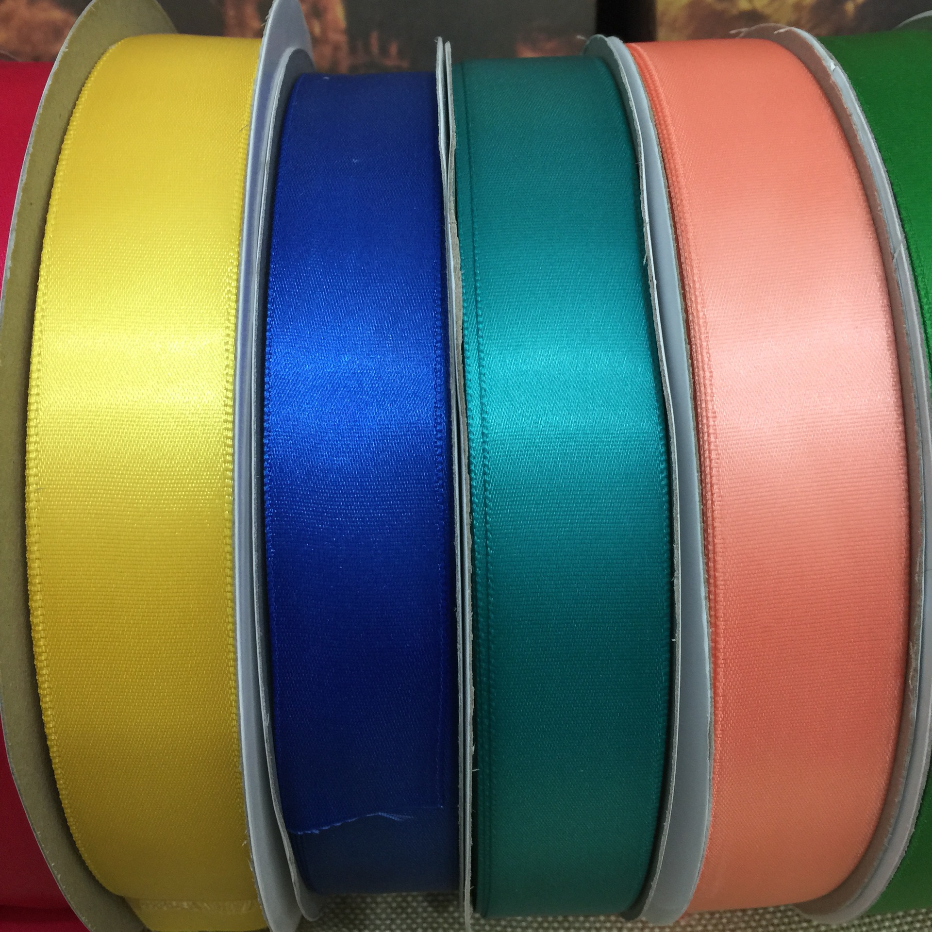 3.8cm无光涤纶带缎带丝带彩带色丁带批发蒂芙尼蓝色 颜色齐全