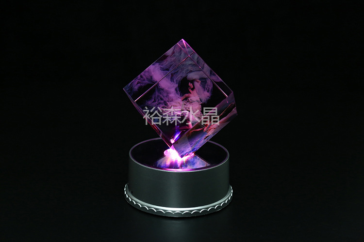创意礼品 旋转水晶魔方个性生日礼物diy相框定做 水晶工艺.