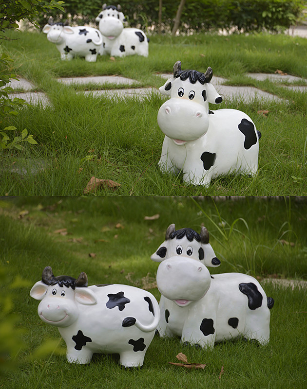 精品推荐可爱奶牛一家园林庭院工艺品 卡通