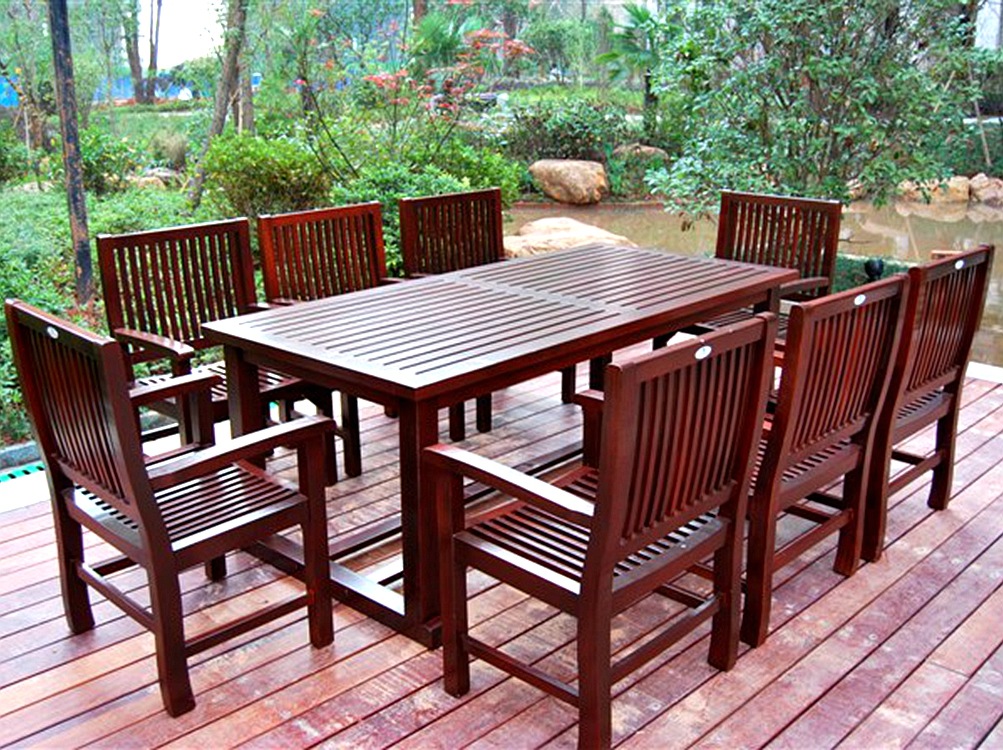 户外休闲实木桌椅遮阳伞组合 室外咖啡桌椅