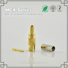 MCX 母头母针直式铆压接RG316_RG174同轴电缆
