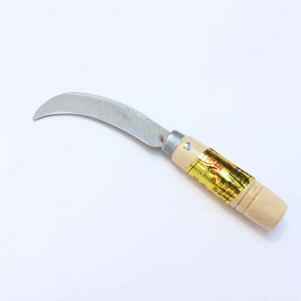 多元日用百货 木柄小弯刀 菠萝刀 削菠萝刀 木柄削皮刀